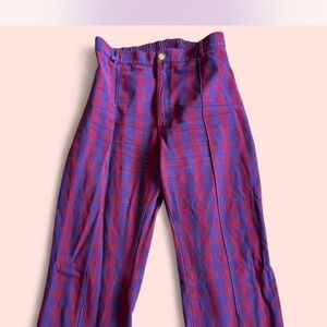 Big Bud Press Purple and Red Plaid Flare Pants
